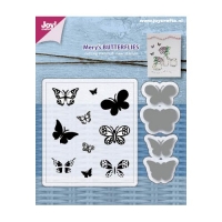 Billede: skæreskabelon og stempel, sommerfugle, JOY CUT/STAMP “Mery’s Butterflies” 6004/0032, 26x17 / 29x20 / 23x16 & 24x18mm
