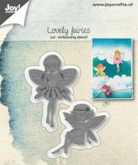 Billede: skære/prægeskabelon 2 små alfepiger, JOY CUT/EMB “Lovely Fairies