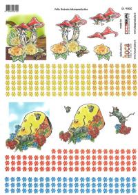 Billede: blomster, svamp og ost og mus, olba