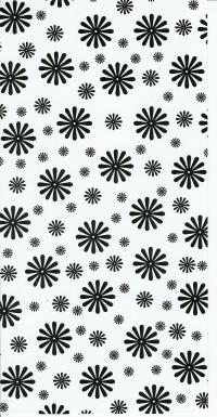 Billede: 5 stk. kartonkort 14x28 blomst, sort