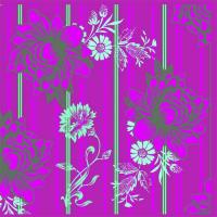 Billede: 5 kartonkort 14x28 blomsterkort pink