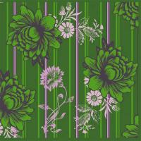 Billede: 5 kartonkort 14x28 blomsterkort grøn