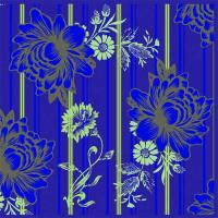 Billede: 5 kartonkort 14x28 blomsterkort blå