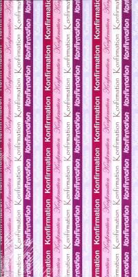 Billede: 5 kartonkort 14x28 rød/violet konfirma