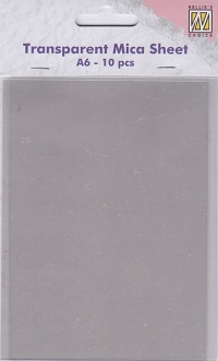Billede: Nellie Snellen Mica Sheets A6 10 stk MICA001, 
Transparent ark, kan bruges til at stemple på, når man skal lave - forvandlingskort - her bruges enten p236146 eller p236147