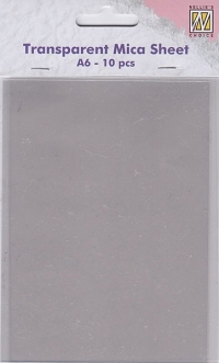 Billede: Nellie Snellen Mica Sheets A6 10 stk MICA001, 
Transparent ark, kan bruges til at stemple på, når man skal lave - forvandlingskort - her bruges enten p236146 eller p236147
