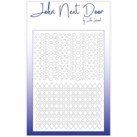 Billede: John Next Door Mask Stencil 13,7x20cm JNDM0002, 2 mønstre, førpris kr. 30,- nupris