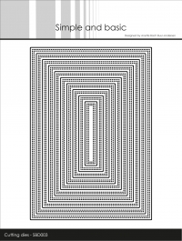 Billede: skæreskabelon rektangler med dobbeltpiercing, Simple and Basic die “Double Pierced Rectangle” SBD003, 14,5x10,5cm