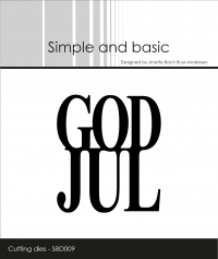 Billede: skæreskabelon GOD JUL, Simple and Basic die “God Jul” SBD009, 5,3x6cm