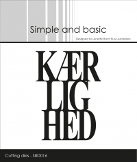 Billede: skæreskabelon KÆRLIGHED, Simple and Basic die “Kærlighed” SBD016
