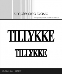 Billede: skæreskabelon Simple and Basic die “Tillykke” SBD019, Biggest: 8x2cm 