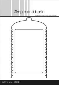 Billede: skæreskabelon Simple and Basic die “Zipper w/gift card” SBD024, Biggest: 12x7cm, førpris kr. 88,- nupris
