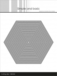 Billede: skæreskabelon sekskant med dobbeltstitch, Simple and Basic die “Double pierced hexagon