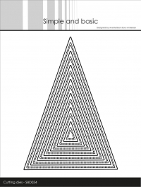 Billede: skæreskabelon trekant med dobbeltstitch, Simple and Basic die “Double pierced triangle
