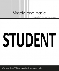 Billede: skæreskabelon STUDENT, Simple and Basic die “Text Plate - Student