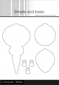 Billede: skæreskabelon julekugler, Simple and Basic die “Christmas Ornaments