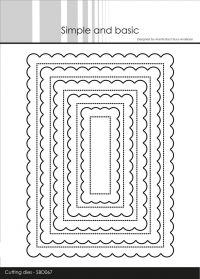 Billede: skæreskabelon pierced rektangel med scallop kant, Simple and Basic die “Pierced Scalloped Rectangles