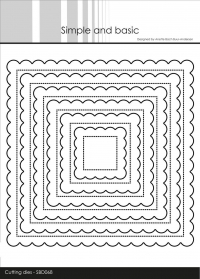 Billede: skæreskabelon pierced firkant med scallop kant, Simple and Basic die “Pierced Scalloped Squares