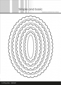 Billede: skæreskabelon pierced oval med scallop kant, Simple and Basic die “Pierced Scalloped Ovals