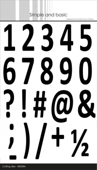 Billede: skæreskabelon tal og tegn, Simple and Basic die “Numbers XXL
