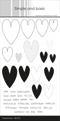 Billede: SIMPLE AND BASIC STEMPEL “Hearts Sketch