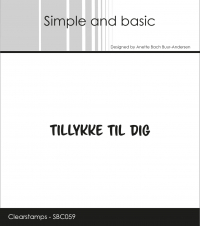 Billede: SIMPLE AND BASIC STEMPEL TILLYKKE TIL DIG, SBC059, 5,5x0,7cm, førpris kr. 16,- nupris 