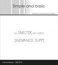 Billede: SIMPLE AND BASIC STEMPEL DU SMELTER MIT HJERTE, SNEMANDS SUPPE, SBC072, 5,6x0,6cm x 2, førpris kr. 24,- nupris  
