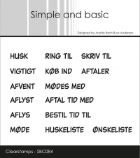 Billede: SIMPLE AND BASIC STEMPEL HUSK, RING TIL, SKRIV TIL, VIGTIGT, KØB IND, AFTALER, AFVENT, MØDES MED, AFLYST, AFTAL TID MED, AFLYS, BESTIL TID TIL, MØDE, HUSKELISTE, ØNSKELISTE, SBC084, Biggest: 3x0,5cm, førpris kr. 40,- nupris  
