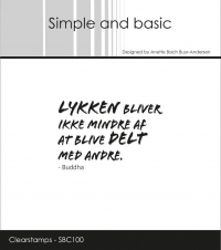 Billede: SIMPLE AND BASIC STEMPEL LYKKEN BLIVER IKKE MINDRE AF AT BLIVE DELT MED ANDRE, Buddha,  SBC100, 5,2x3,5cm, førpris kr. 24,- nupris  