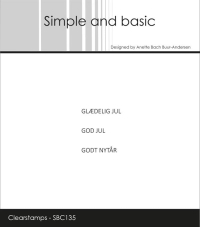 Billede: Simple and basic Clearstamp GLÆDELIG JUL, GOD JUL, GODT NYTÅR, SBC135, GLÆDELIG JUL: 2,2x0,3cm