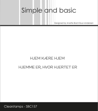 Billede: Simple and basic Clearstamp HJEM KÆRE HJEM, HJEMME ER, HVOR HJERTET ER, SBC157, Største: 6,5x0,4cm