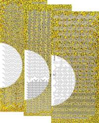 Billede: 3 stk. guld diamant v og l stickers, leane de graff