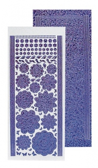 Billede: Stickers Blomster 1 stk diamond/purple, leane de graff
