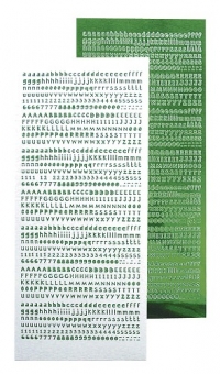 Billede: Stickers Alfabet 1 stk Mirror Green, leane de graff
