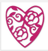 Billede: skæreskabeloon hjerte, Sizzix Sizzlits Die - Heart, Lace, 657418, førpris kr. 160,- nupris