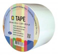 Billede: Clear Doubled sided tape roll 3.3225, 15mx65mm, velegnet til udstansninger