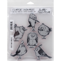 Billede: Tim Holtz rubberstamp Bird Crazy, matcher p690241, førpris kr. 200,- nupris