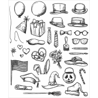 Billede: Tim Holtz rubberstamp Crazy Things, matcher p690249, førpris kr. 250,- nupris