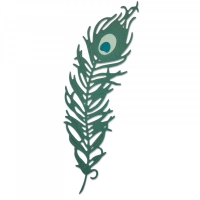 Billede: skæreskabelon SIZZIX THINLITS DIE “Peacock Feather” 661708, 4,7x12,7cm, førpris kr. 66,00, nupris