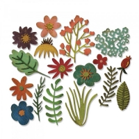 Billede: skæreskabelon blomster, SIZZIX/TIM HOLTZ THINLITS DIE “Funky Florals” 662700, førpris kr. 144,- nupris