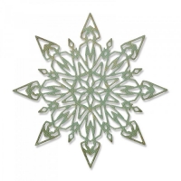 Billede: skæreskabelon stor krystal, SIZZIX/TIM HOLTZ THINLITS DIE “Flurry #1” 663105, førpris kr. 68,- nupris