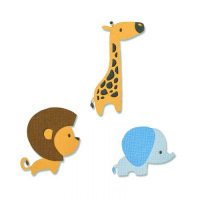 Billede: skæreskabelon vilde dyr for børn, SIZZIX THINLITS DIE “Jungle Animals” 663580