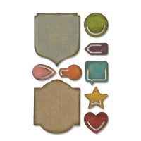 Billede: skæreskabelon små tags og clips, SIZZIX/Tim Holtz THINLITS DIE