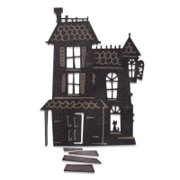 Billede: skæreskabelon hjemsøgt hus, SIZZIX/TIM HOLTZ THINLITS DIE