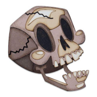 Billede: skæreskabelon skelethoved, SIZZIX/TIM HOLTZ THINLITS DIE