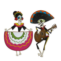 Billede: skæreskabelon dødens musikant og danser, SIZZIX/TIM HOLTZ THINLITS DIE