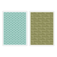 Billede: Sizzix Embossingfolder 2 stk A6, Smile & Plus Set, 659785, førpris kr. 80,- nupris
