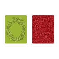 Billede: SIZZIX EMBOSSINGFOLDER 2 STK A6, Wreath & Flowers Set, 659965, førpris kr. 80,- nupris