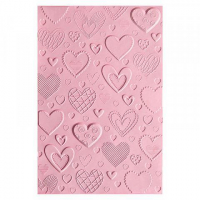 Billede: SIZZIX 3D EMBOSSINGFOLDER A6 “Hearts” 663628, Virker ikke i Gemini & Trouvaille