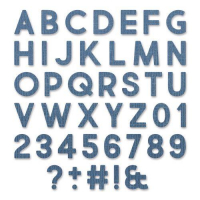 Billede: skæreskabelon alfabet og tal, SIZZIX/TIM HOLTZ THINLITS DIE, Alphanumeric Bold, 665205